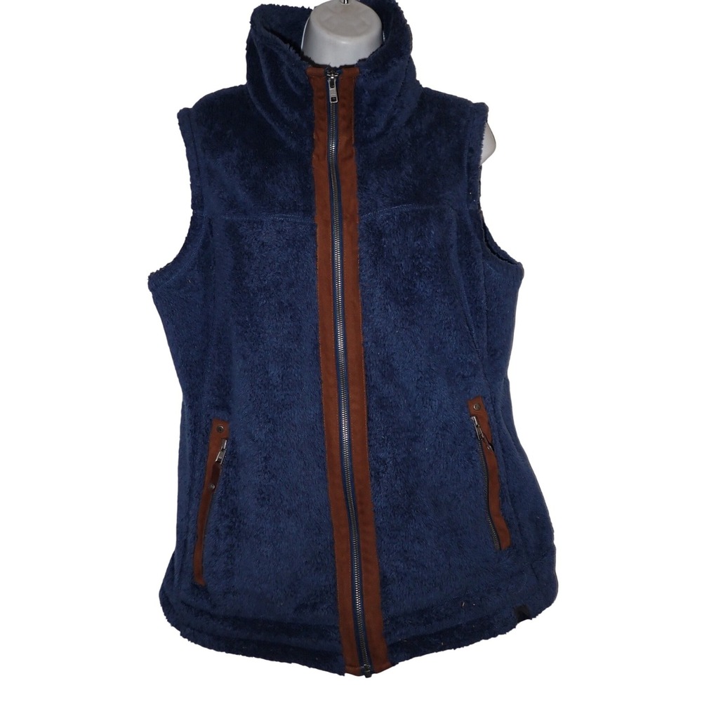 L.L. Bean Navy and Brown Fleece Vest